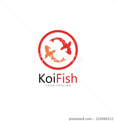 koi fish logo design vector template 120090312