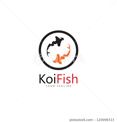 koi fish logo design vector template 120090313