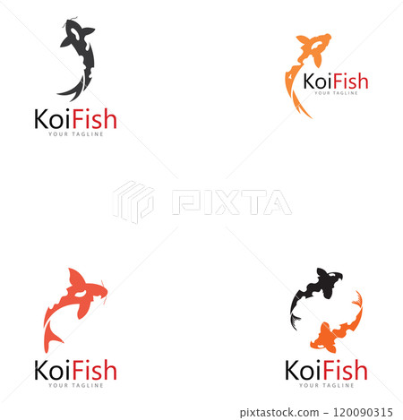 koi fish logo design vector template 120090315