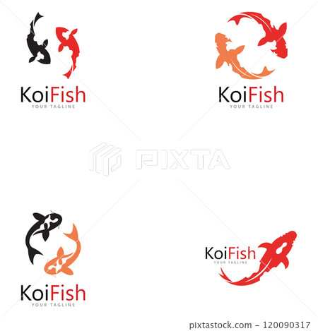 koi fish logo design vector template 120090317