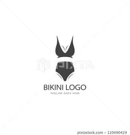 bikini logo vector template. swimsuit logo design vector 120090429