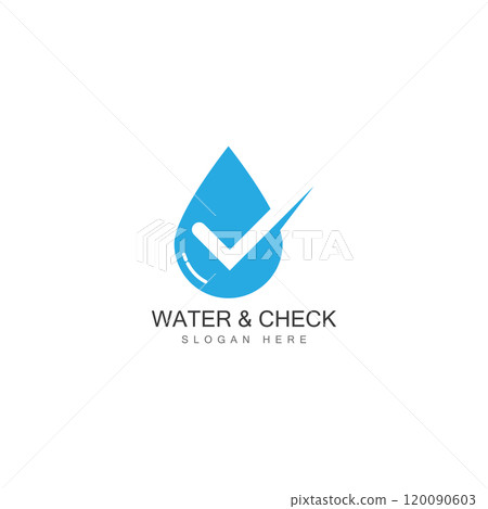 water drop check mark icon vector illustration design template web 120090603