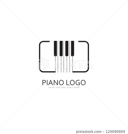 Piano keyboard logo design vector template 120090809