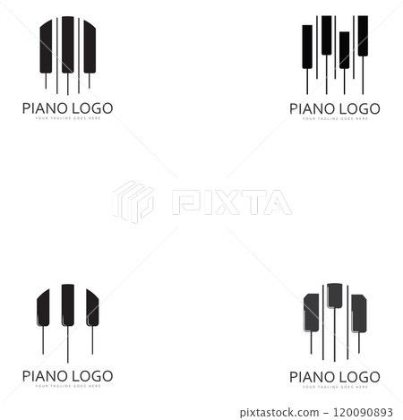 Piano keyboard logo design vector template Piano keyboard logo design vector template 120090893
