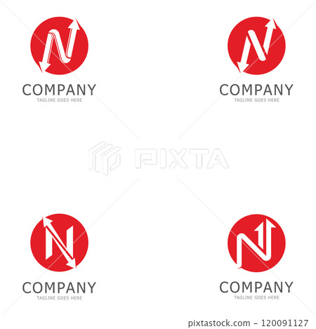 N letter arrow template vector illustration design 120091127