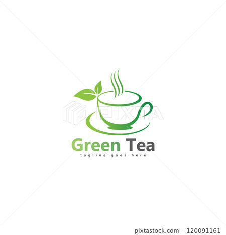 coffee shop logo template design  green tea logo 120091161