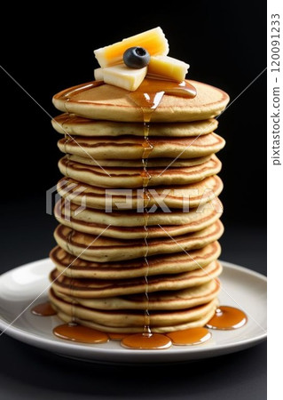 Tall Stack of Pancakes 120091233