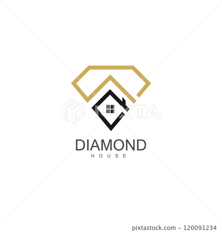 diamond house logo vector template design 120091234