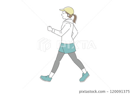 一個女人走路的簡單插圖 120091375