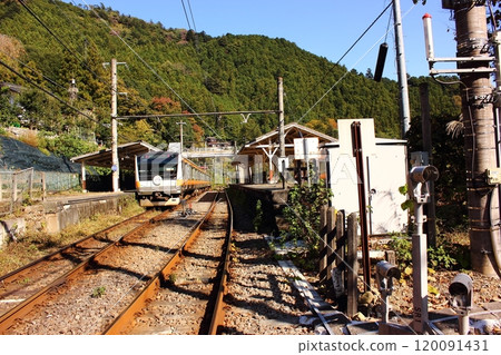 A train bound for Ome stopped at Hatonosu Station on the Ome Line (3) 120091431