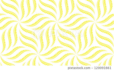 The geometric pattern with wavy lines. Seamless vector background. White and yellow texture. Simple lattice graphic design 120091661