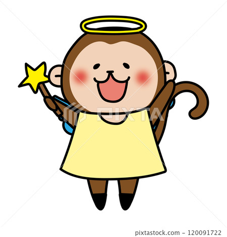 A monkey dressed as an angel 120091722