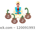 Snake Year New Year's Card Material - Snake Charmer 120091993