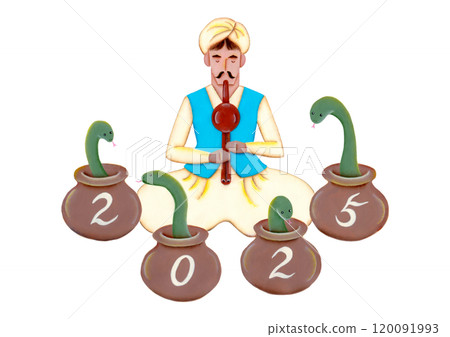 Snake Year New Year's Card Material - Snake Charmer 120091993