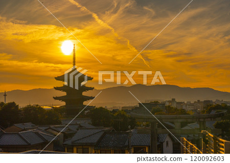 Sunset sky and Yasaka Tower 120092603