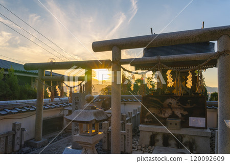 Sunset sky and Reimei Shrine 120092609