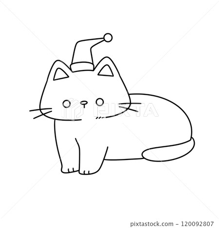 A cat wearing a hat and smiling A cat wearing a hat and smiling 120092807