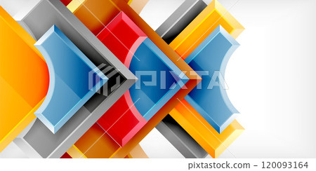 Geometric design abstract background - circles and triangles 120093164