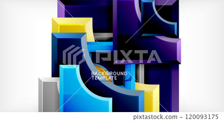 Geometric design abstract background - circles and triangles 120093175