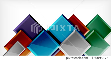 Square shape color abstract geometry. Vector Illustration For Wallpaper, Banner, Background, Card, Book Illustration, landing page 120093176
