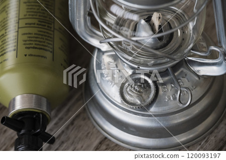 Oil lantern camping material close-up image 120093197