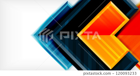 Arrow symbols created with 3d effects and line texture geometric abstract background 120093233