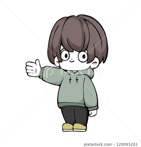 Illustration of a boy giving an introduction 120093281