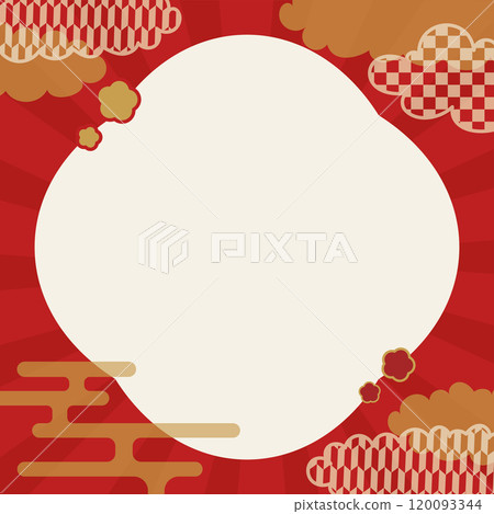 Japanese style girly flower square frame 120093344