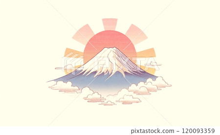 富士山和太陽 富士山和太陽 120093359