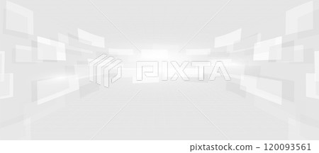 Abstract White Background with Floating Panels and Perspective Grid 120093561
