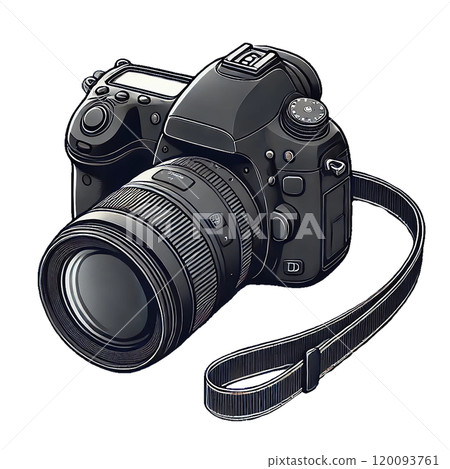 簡單單眼相機插畫透明背景PNG素材帶背帶 簡單單眼相機插畫透明背景PNG素材帶背帶 120093761