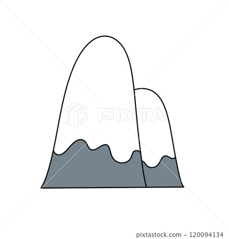 A mountain with a blue and white wave on it 120094134