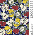 Seamless pattern of various fruits 120094222
