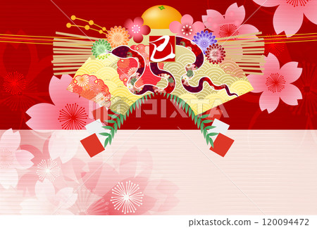 Snake New Year's card zodiac background 120094472