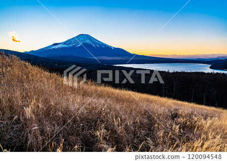 山梨縣：從山中湖全景平台欣賞富士山的夜景 120094548