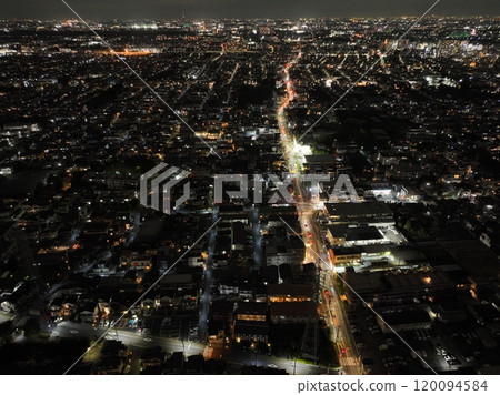 [Aerial view of Tokyo from above, night view] Observatory Street 120094584