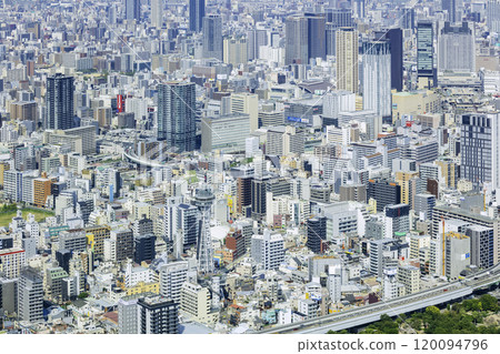 Osaka cityscape as seen from the Abeno Harukas observation deck 120094796