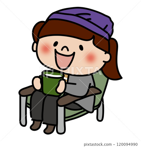 Girl relaxing in outdoor chair Girl relaxing in outdoor chair 120094990