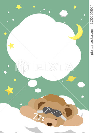 夜空背景雲上睡覺的泰迪熊相框 1 夜空背景雲上睡覺的泰迪熊相框 1 120095004
