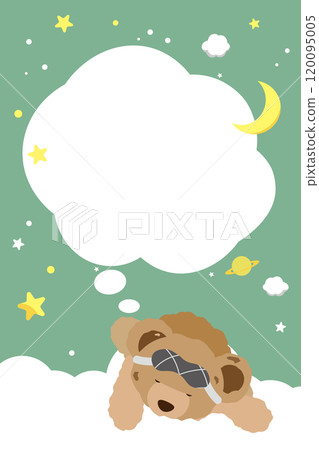 泰迪熊睡在夜空背景雲上的相框 2 泰迪熊睡在夜空背景雲上的相框 2 120095005