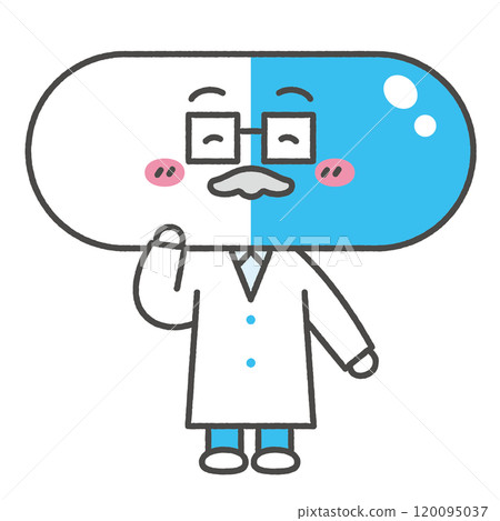 Embarrassed medicine teacher character illustration 120095037