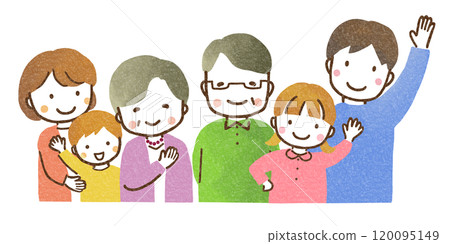 Three generation family (upper body) 120095149