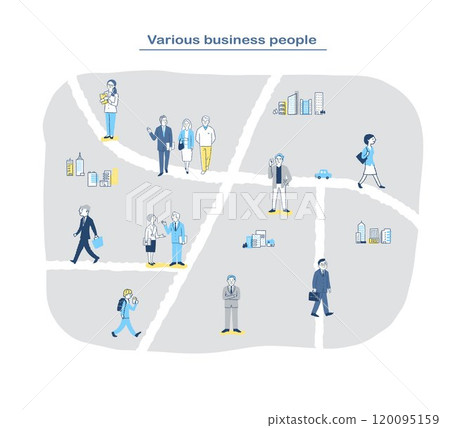 Various people walking on the street Business people 1 120095159