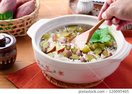 地瓜飯用砂鍋煮 地瓜飯用砂鍋煮 120095405