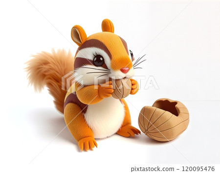 松鼠把核桃塞進嘴裡 松鼠把核桃塞進嘴裡 120095476