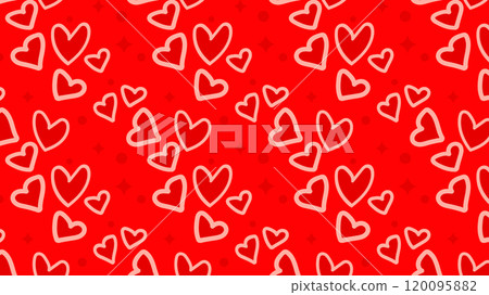 Red hearts seamless background illustration 120095882