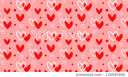 可愛的心無縫圖案背景圖 120095888