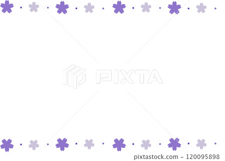 Purple top and bottom cherry blossom line frame Purple top and bottom cherry blossom line frame 120095898