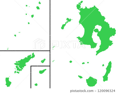 鹿兒島縣地圖有點鬆散無邊框 120096324