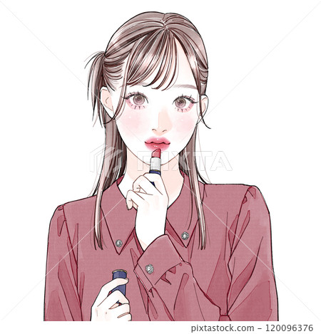 A woman painting lipstick 120096376